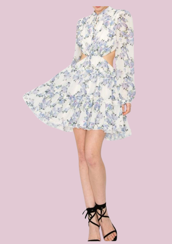 Lily | open back long sleeve dress