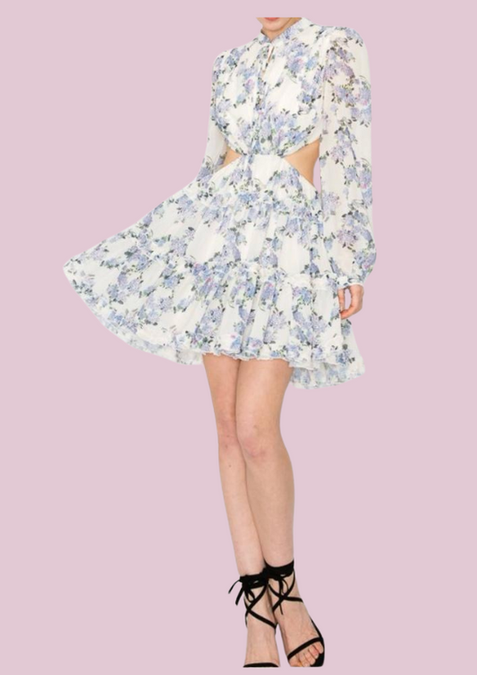 Lily | open back long sleeve dress