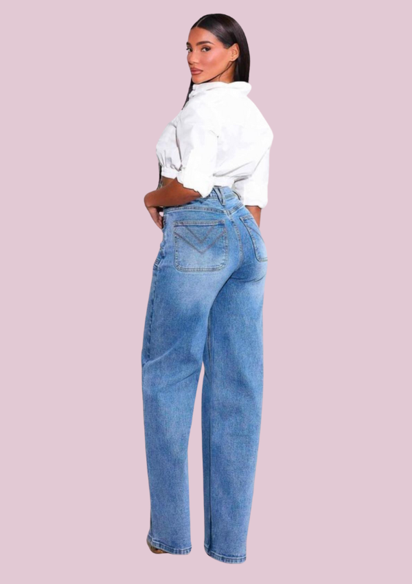 High rise wide leg with confort stretch