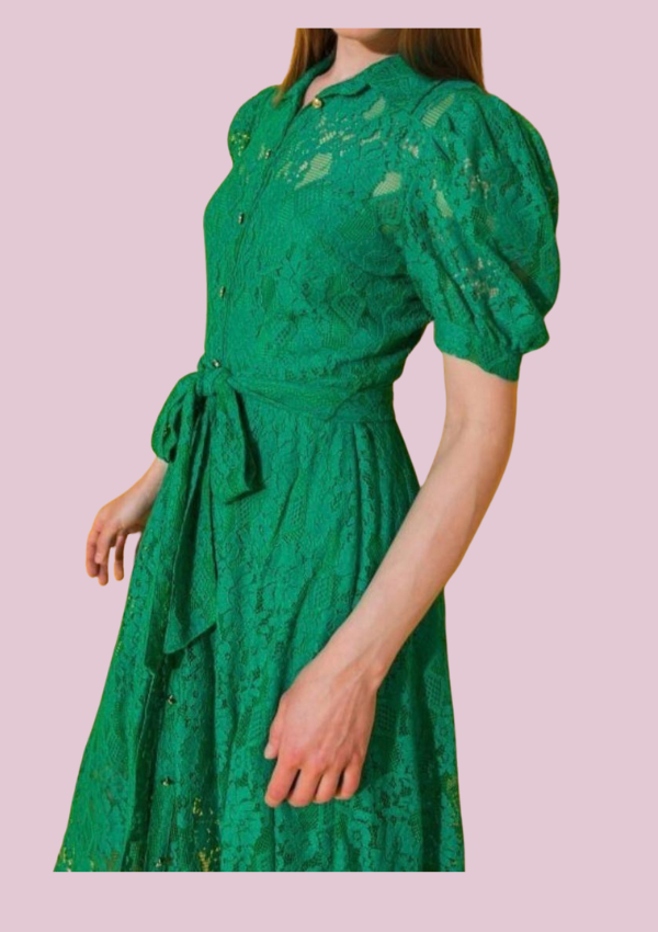 Perla | green lace dress