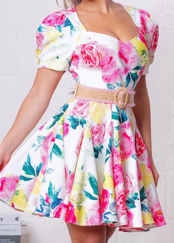 Olivia | Floral dress with belt