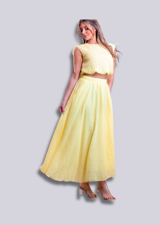 Sol | Top and Skirt Yellow Set