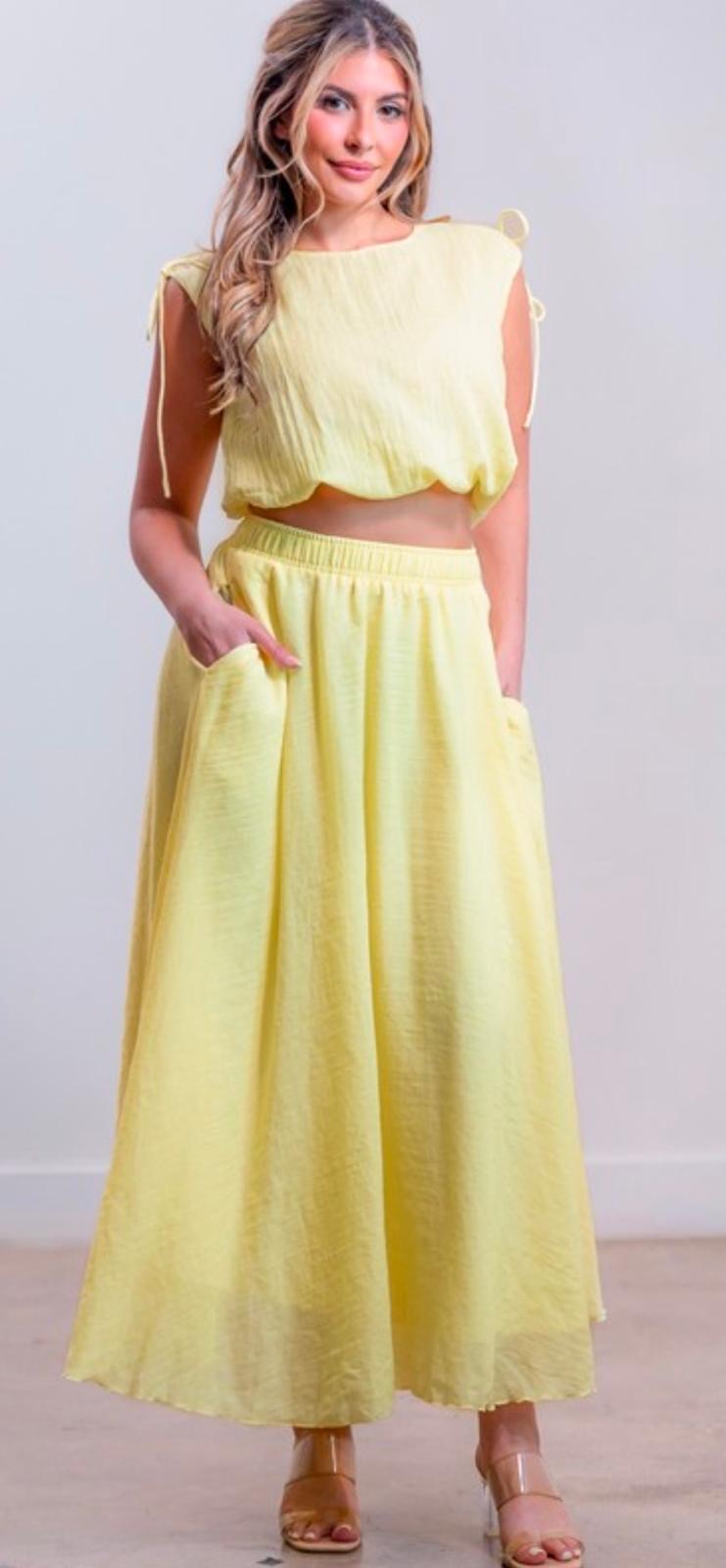 Sol | Top and Skirt Yellow Set