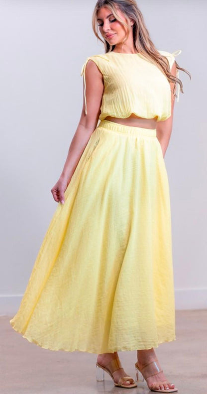 Sol | Top and Skirt Yellow Set